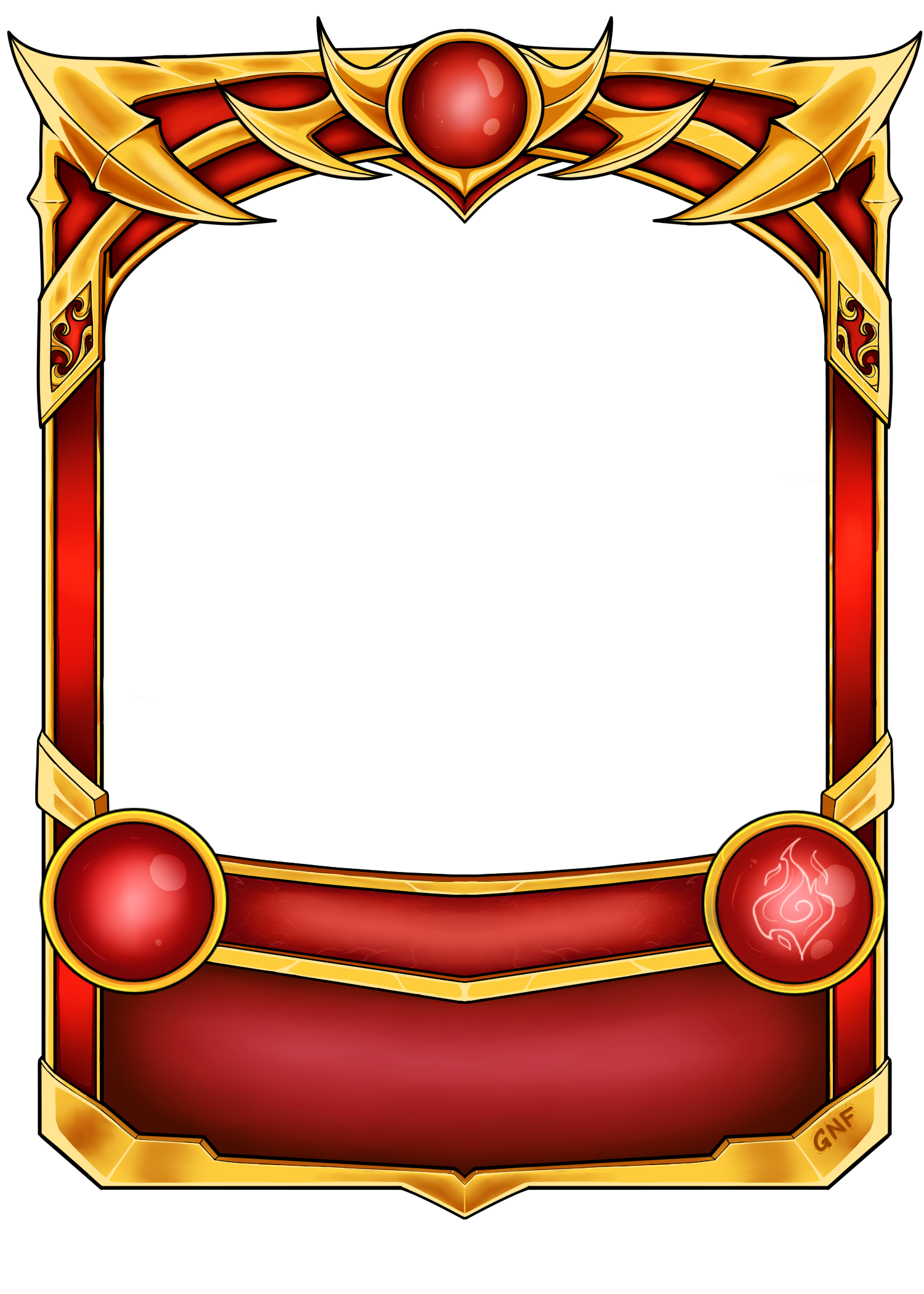 Gold and red GNF card treatment